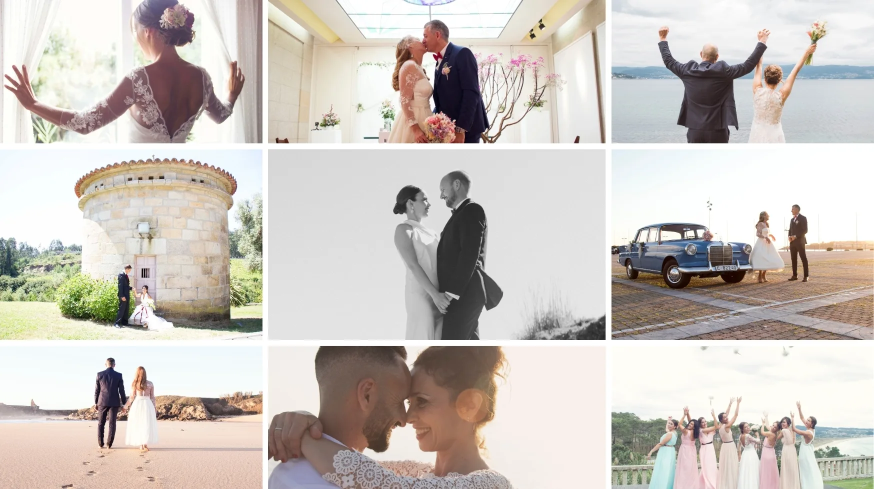 Collage de fotografía de bodas por Sila Padín Studio